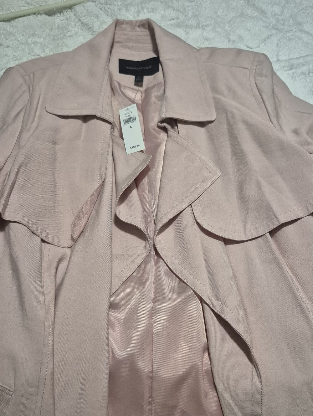 NWT Banana Republic Pale Pink Trench Coat..SIZE:L - Picture 13 of 14